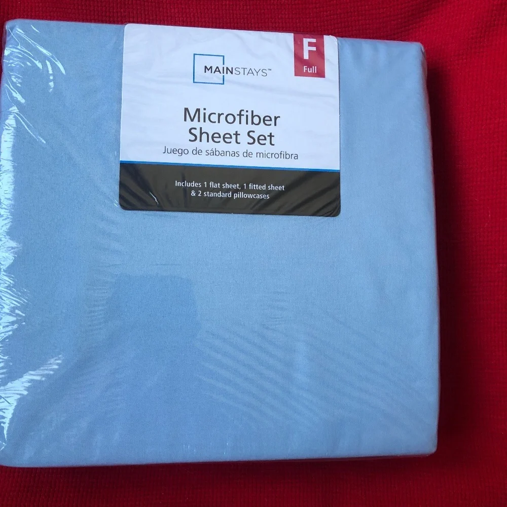 Mainstays 4 Pc Blue Jay Microfiber Sheet Set Full Size NWT